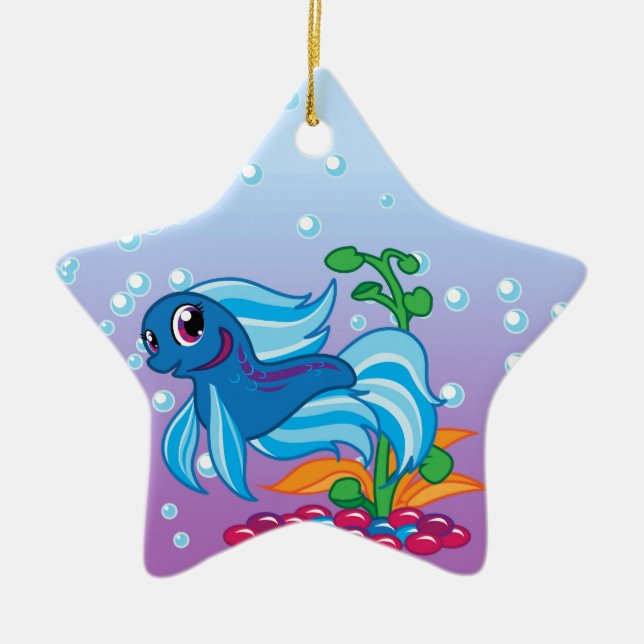 Little Betta Ceramic Tree Decoration (Front)