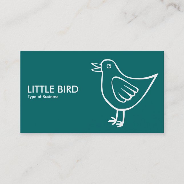 Little Bird 05 - Moss Green Business Card (Front)