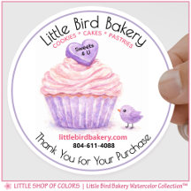 Little Bird Bakery Watercolor Cupcake Thank You
