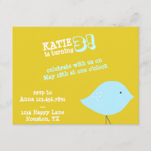 Little Bird Birthday Party Invitation