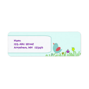 Little Bird Blue Return Address Lable
