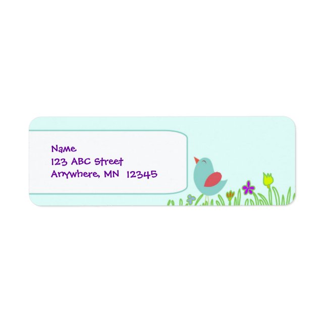 Little Bird Blue Return Address Lable (Front)