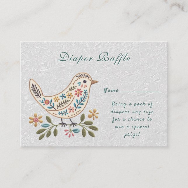 Little Bird Colourful Floral Baby Shower Enclosure Card (Front)