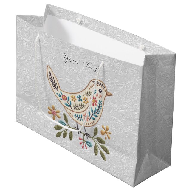 Little Bird Colourful Floral Gift Bag (Front Angled)