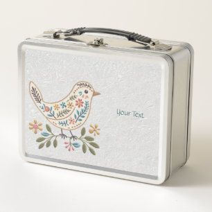 Little Bird Colourful Floral Metal Lunch Box