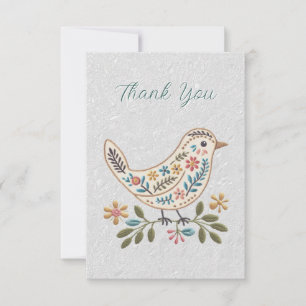 Little Bird Colourful Floral Thank You Card