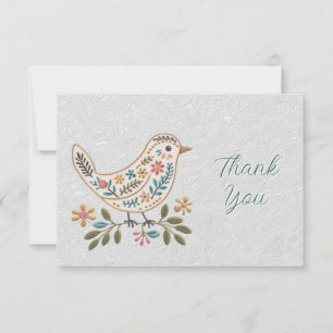 Little Bird Colourful Floral Thank You Card