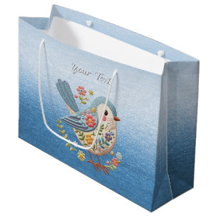 Little Bird Floral Blue Gift Bag