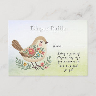 Little Bird Floral Gold Baby Shower Enclosure Card