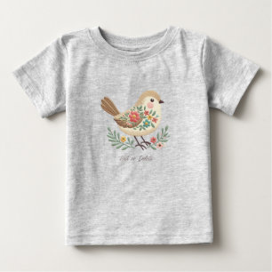 Little Bird Floral Gold Baby T-Shirt