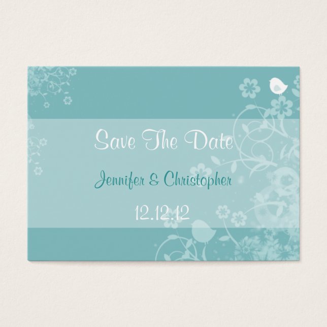 Little Bird Floral - Teal & White (Front)