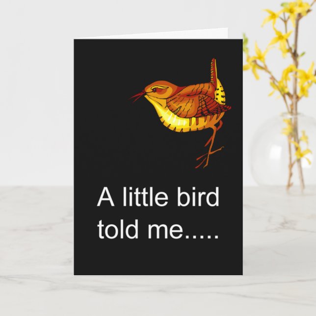 Little bird, new baby congrats card (Yellow Flower)