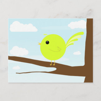 Little bird on a tree postcard