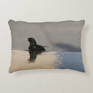 Little Bird on the Water Decorative Cushion