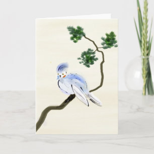 Little Bird Sumi-e Greeting Card