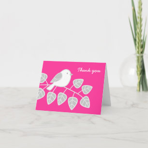 Little Bird Thank You - pink Card