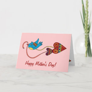 Little Bird Ukrainian Folk Art Holiday Card