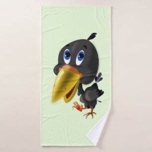 Little Bird with Heart Gift Funny Bath Towel