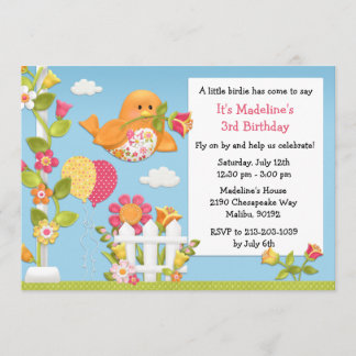 Little Birdie Birthday Party Invitation