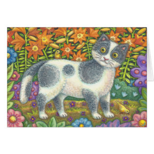 LITTLE BIRDIE TOLD ME, CAT BIRTHDAY CARD Customise