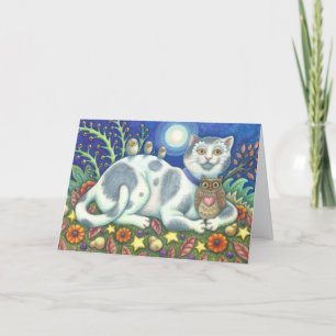 LITTLE BIRDIE TOLD ME, CAT BIRTHDAY CARD Customise