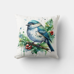 Little Birds and Christmas Greens Cushion