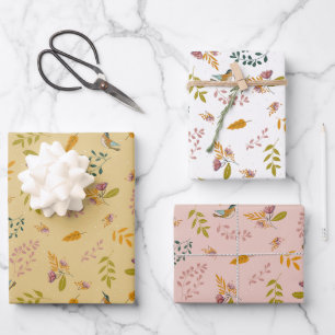 Little Birds in Spring Wrapping Paper Sheet