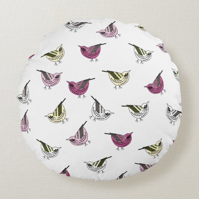 Little Birds Round Cushion (Front)