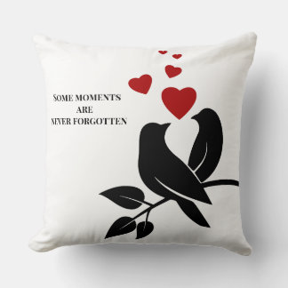 little birds with hearts cushion