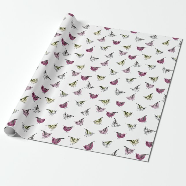 Little Birds Wrapping Paper (Unrolled)