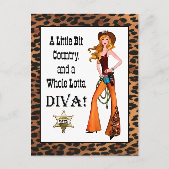 Little Bit Country and a Whole Lotta DIVA! Postcard (Front)