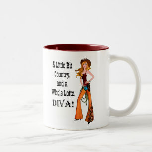 Little Bit Country and a Whole Lotta DIVA! Two-Tone Coffee Mug