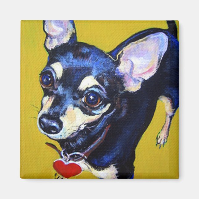 Little Bitty Chihuahua - Black and Tan Chihuahua Magnet (Front)