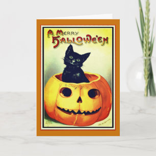 Little Black and Jack O' Lantern Halloween Card