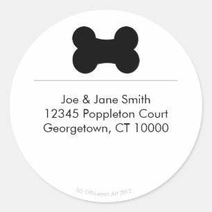 Little Black Bone Round Address Label
