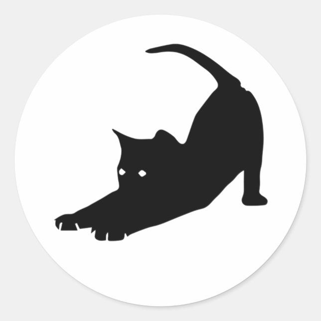 Little Black Cat Classic Round Sticker (Front)