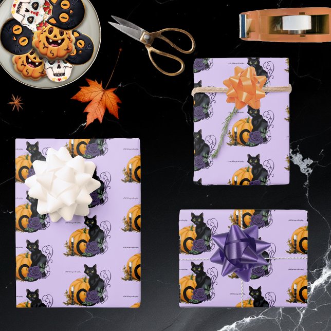 Little Black Cat Wrapping Paper Sheet (Creator Uploaded)