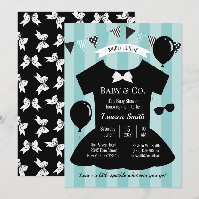 Little Black Dress Baby Shower Invitation (Front/Back)