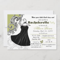 Little black dress bachelorette party invite