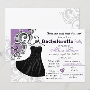 Little black dress bachelorette party invite