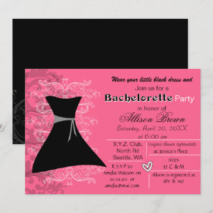 Little black dress bachelorette party invite