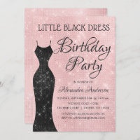 Little Black Dress Blush Pink Birthday Party