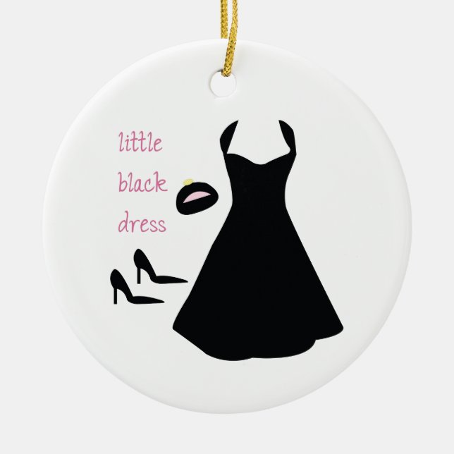 Little Black Dress Ceramic Tree Decoration (Front)