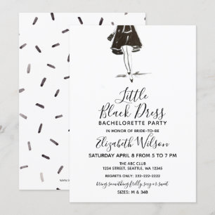 Little Black Dress High Heels Bachelorette Party Invitation