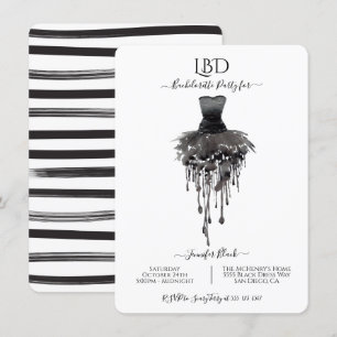 Little Black Dress LBD Bachelorette Party Invitation