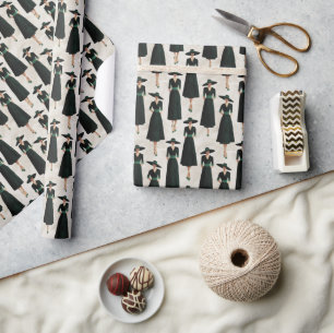 Little Black Dress Society Custom Emerald Accent P Wrapping Paper