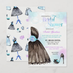 Little Black Dress Stiletto Bridal Shower Invitation
