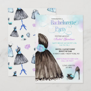 Little Black Dress Stilettos Bachelorette Party Invitation