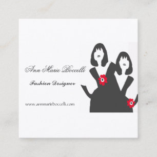 Little Black Dress Stylist Women Models Square Business Card