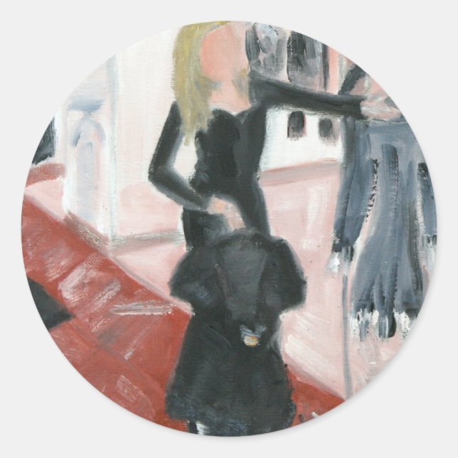 "Little Black Dresses" Classic Round Sticker (Front)